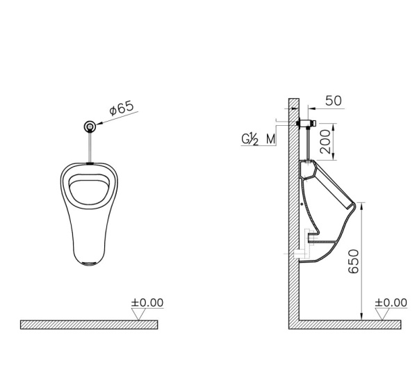 Механический смыв писсуара Vitra Arkitekt 310-2602